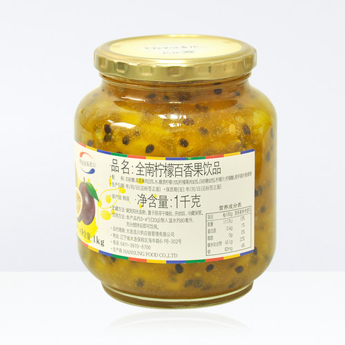 韩国进口全南柠檬百香果茶1kg水果酱泡水喝的冲饮品罐装夏季饮品 - 图3