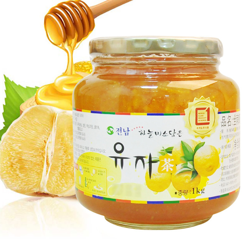韩国原装进口全南1kg果味冲饮 郎茂食品蜂蜜果味茶