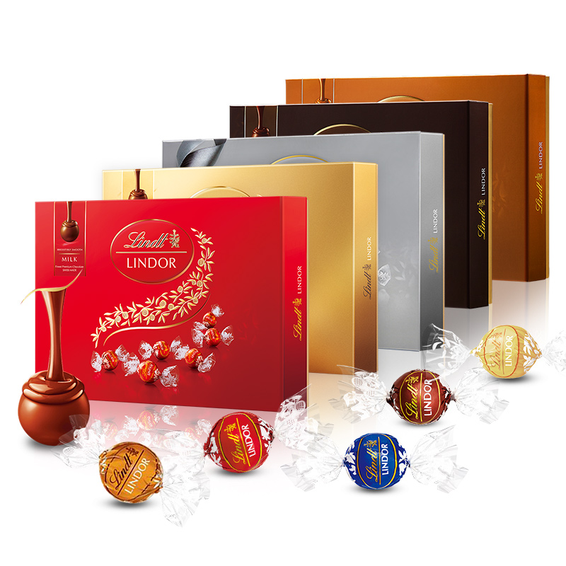 Lindt瑞士莲软心巧克力球14粒礼盒装168g精选圣诞节送女友礼物