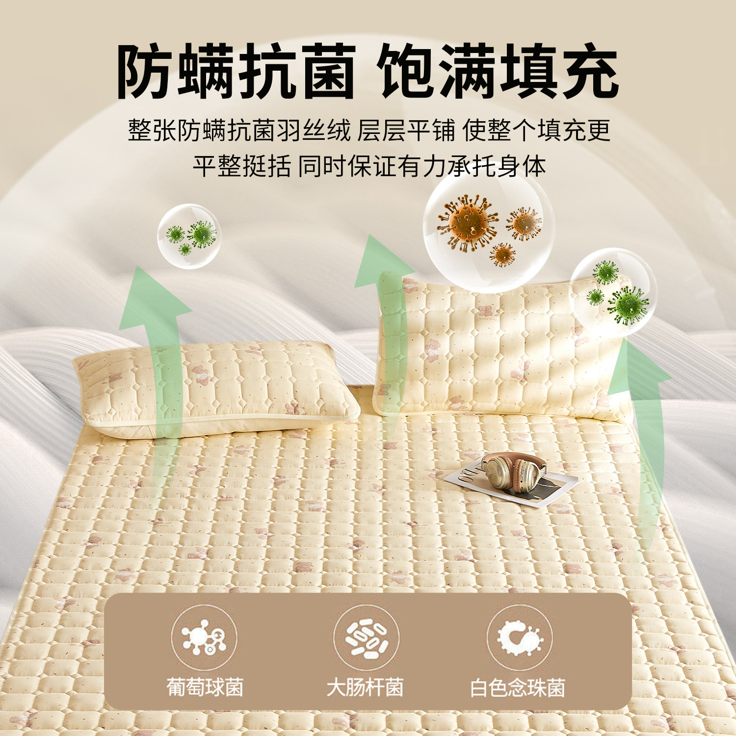 防水隔脏床垫软垫家用卧室宿舍双层纱床护垫防滑垫被褥子保护垫,淘宝优惠券,粉丝福利购,淘宝优惠卷