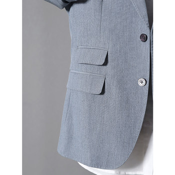 THEMASEE Men's Denim Blue Slim suit Men's Jacket Single Western Trendy Top ຊຸດຂະຫນາດນ້ອຍ Handsome ແລະ Casual