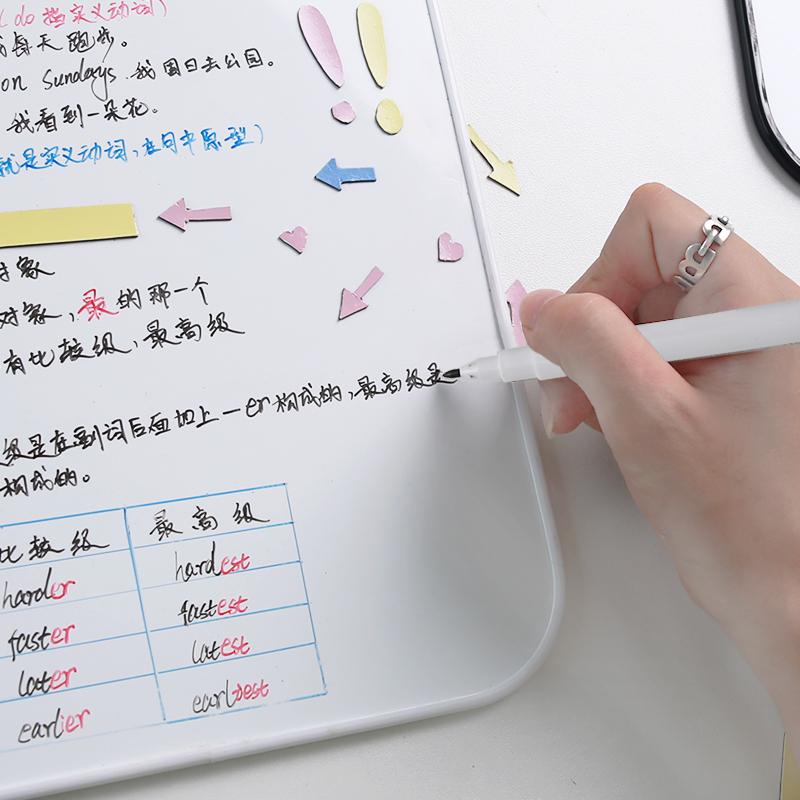 西景双面小白板磁性可擦写草稿板约A4薄款记事板小中大学生草稿纸空白学生考研专用手稿护眼绿色办公教学挂式