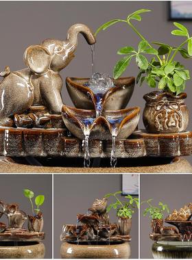 鱼缸循环水缸造景摆件流水生财家用客厅办公室招财过滤器喷泉配件