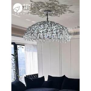 法国水晶吊灯卧室客厅灯餐厅灯设计师光豪华艺术中世纪照明银灯