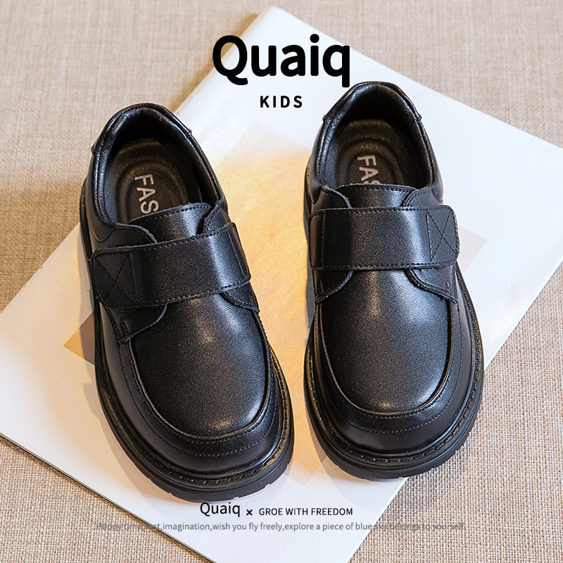 男童皮鞋黑色春秋新款儿童演出学生童鞋真皮软底男孩中大童鞋英伦,淘宝优惠券,粉丝福利购,淘宝优惠卷