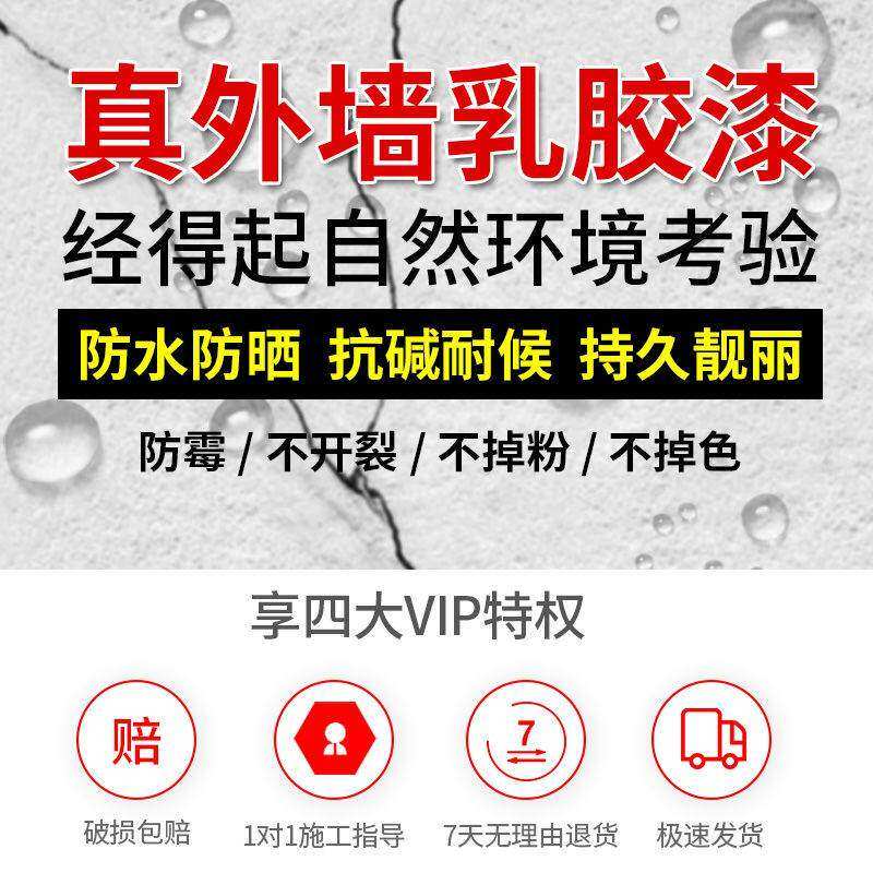 外墙漆防水防晒乳胶漆外墙涂料室W外耐久油漆别墅白色彩色2020新 - 图3