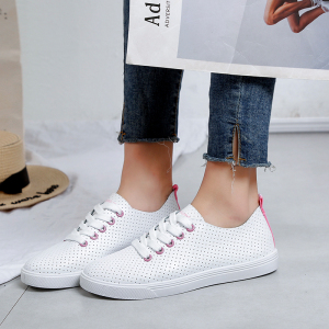 小白鞋女透气系带板鞋