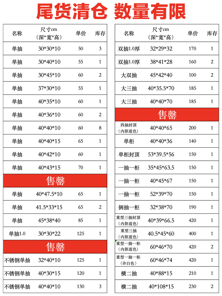 工作台铁皮抽斗带锁工具柜重型抽屉吊抽文件柜办公室不锈钢定制