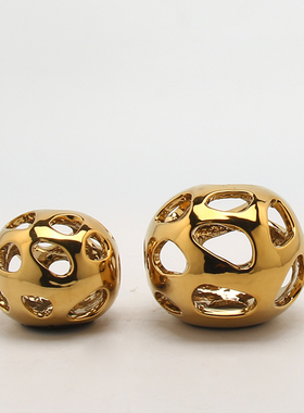 茂朵现代轻奢创意金色博古架陶瓷