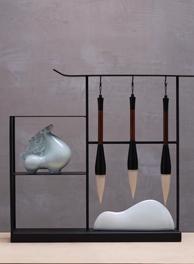 新中式毛笔架摆件家居客厅玄关