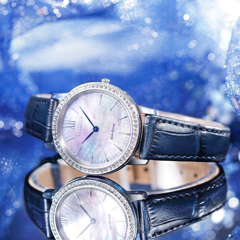 西铁城citizen女光动能水晶女表 时友海外日韩腕表