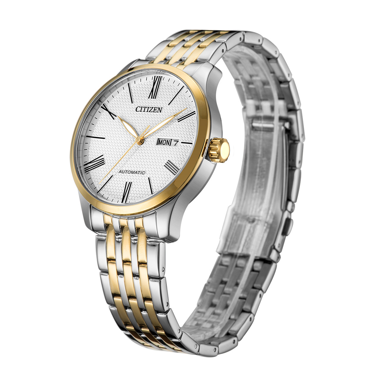 citizen男自动机械经典双历钢带表 时友海外日韩腕表