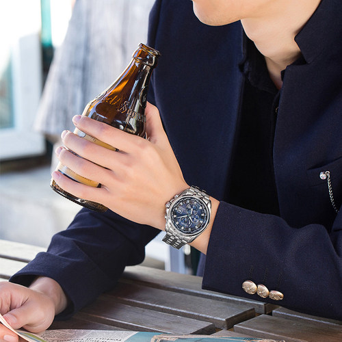 Citizen西铁城光动能商务多局电波钢带男士腕表AT9031-52L - 图1