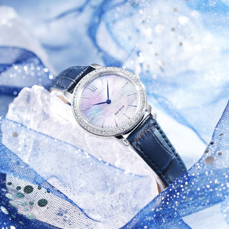 西铁城citizen女光动能水晶女表 时友海外日韩腕表