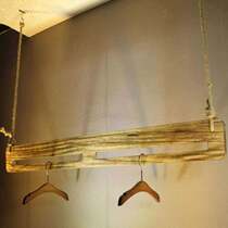 New Clothing Shop Rings Hanger hanger Show shelves Upper wall retro wood hanger shop hanging clothes hanging display shelves