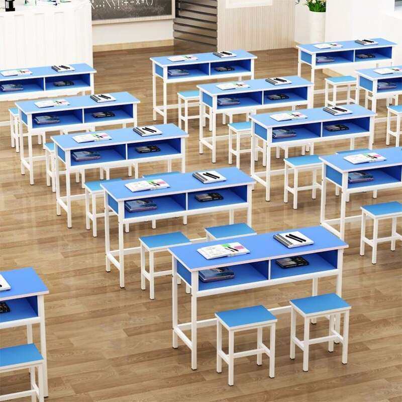 学校课桌椅直销中小学生双层学习桌辅导班培训桌补习班带抽屉课桌_虎窝淘