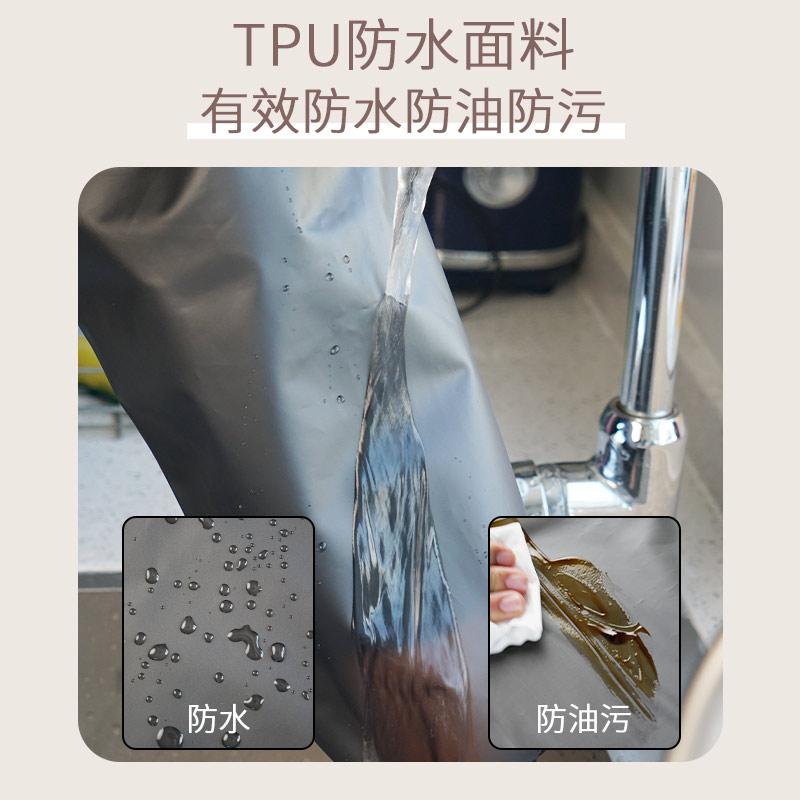 围裙厨房家用2024新款TPU防水防油长袖工作服女餐饮专用罩衣全包 - 图1