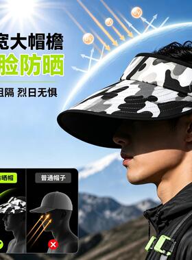 户外运动专用鸭舌迷彩遮阳空顶帽防风防掉落夏季户外男女出游登山