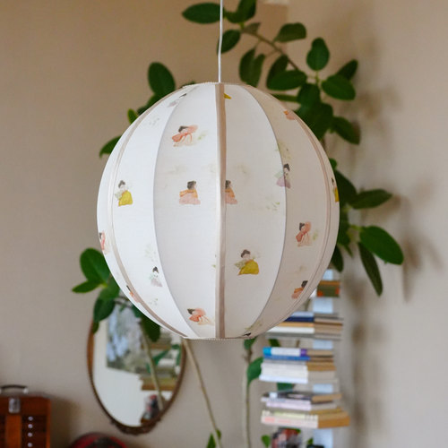 物几空间新中式女儿房宋代美学少女古风球型灯笼简约布艺卧室吊灯 - 图3