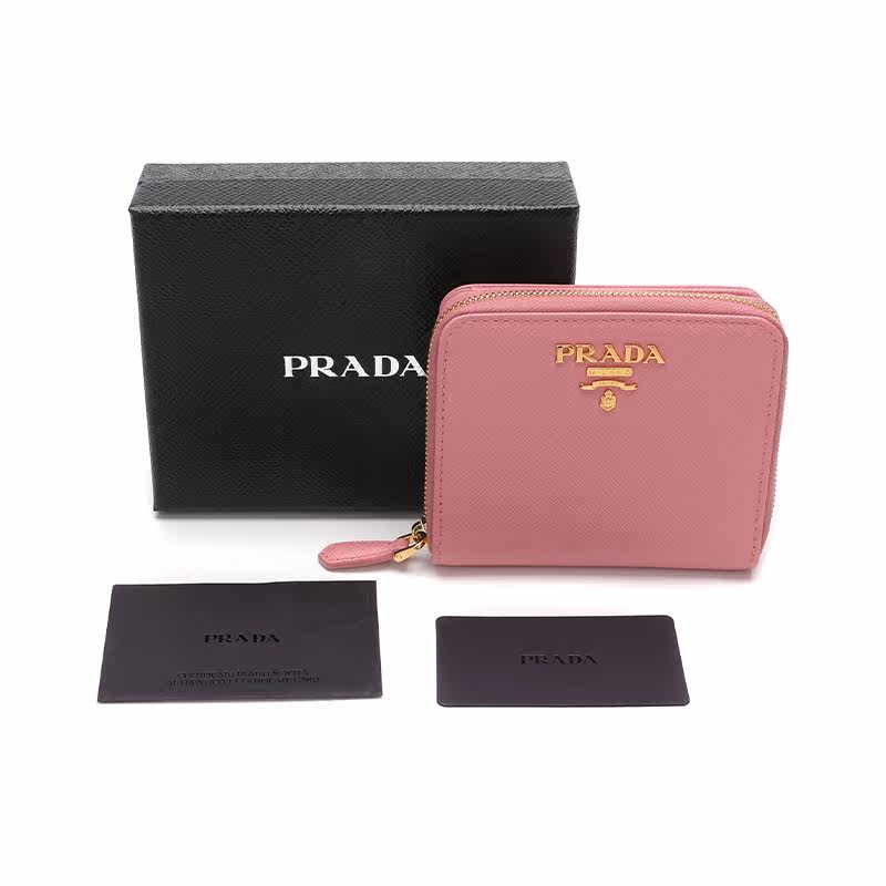 prada新款拉链短款真皮女士钱包 MUSE海外钱包