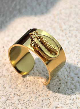 欧美创意钛钢指环个性不锈钢真空电镀金开口可调节戒指女饰品