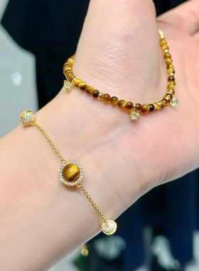 日本品质日心说星球转运珠天然虎眼石手链轻奢高级感手串女生小众