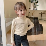 Девочки и детские базовые рубашки модные детские осень и зима утолщенная зимняя детская одежда осень и флисовые базовые рубашки наполовину высокой шеи