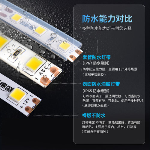 led灯带12v24暖黄金黄2700K2400K2500超亮20米无压降4mm5mm线条灯 - 图0
