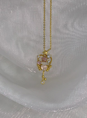 sweetbones金色款辣妹甜心款天使钥匙项链