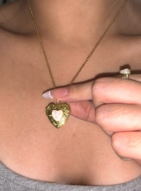 sweetbones迪士尼公主爱心相册项链桃心吊坠辣妹项链可开合