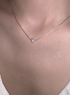 sweetbones高级感s925银一颗珍珠项链简约大气饰品辣妹风