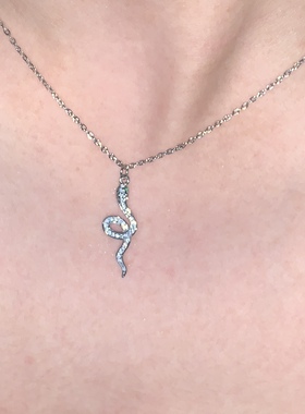 sweetbones辣妹必入小蛇项链爆闪百搭精致配饰十字架项链叠戴ins