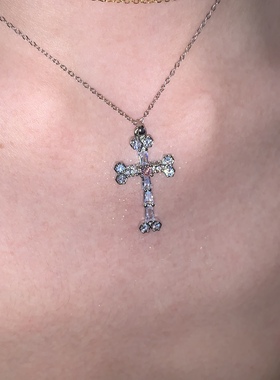 sweetbones甜心辣妹爆闪十字架项链骨头轻珠宝原创设计首饰镀金