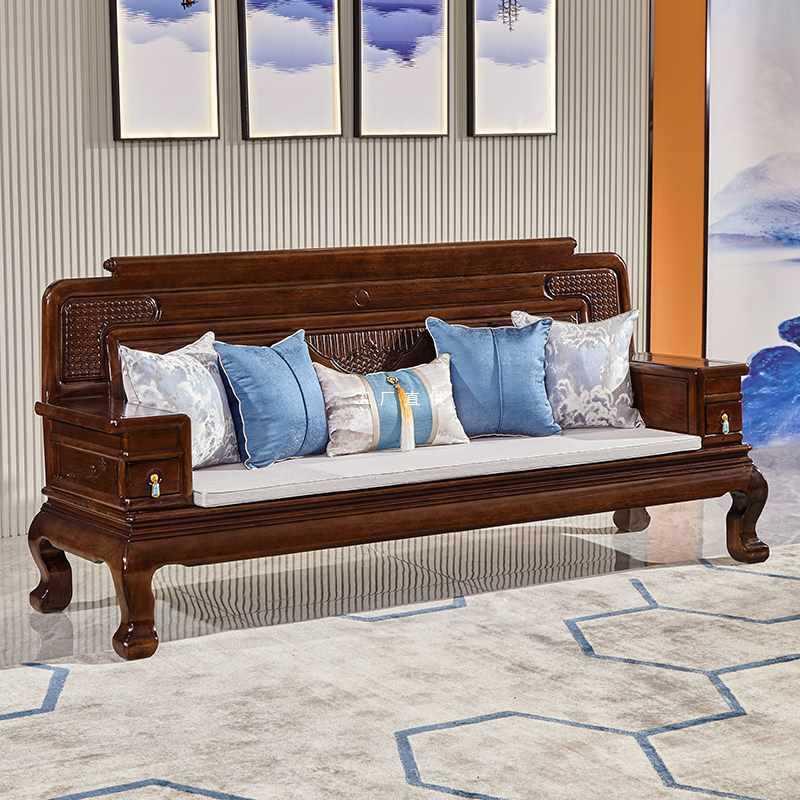 HF2X新中式金花梨木红木沙发组合 菠萝格木全实木客厅家具小户型