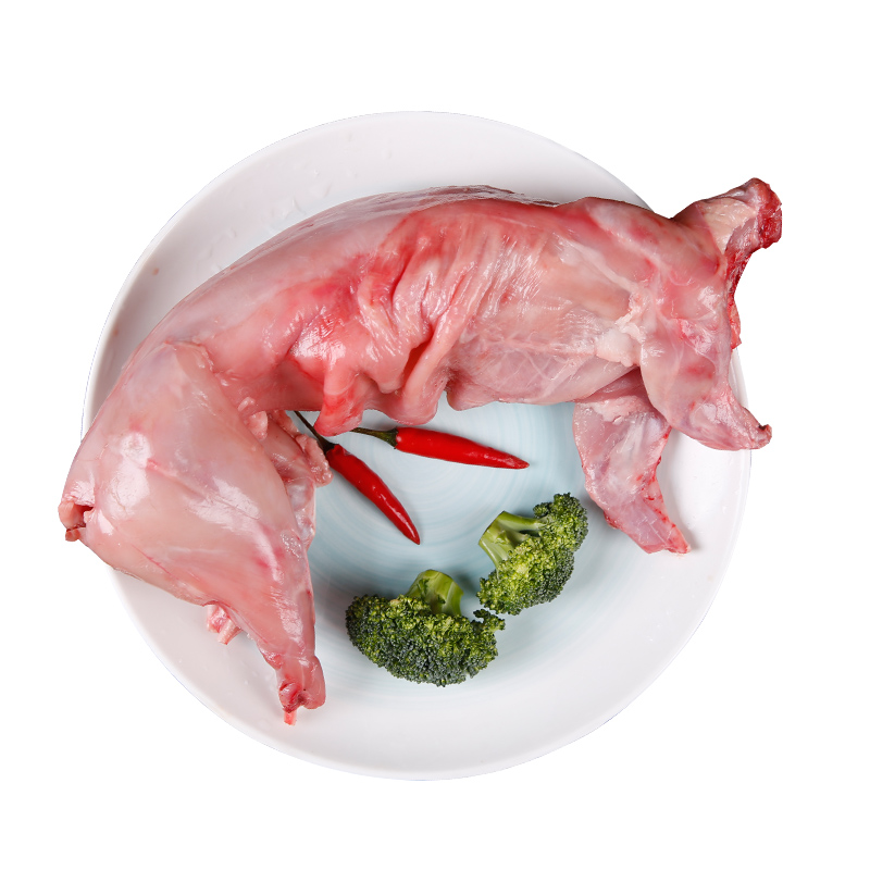 Fresh rabbit meat, freshly slaughtered and gutted whole