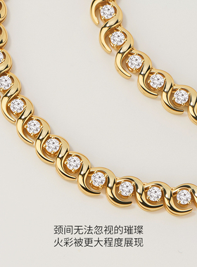 S925银项链轻奢金色网球项链百搭