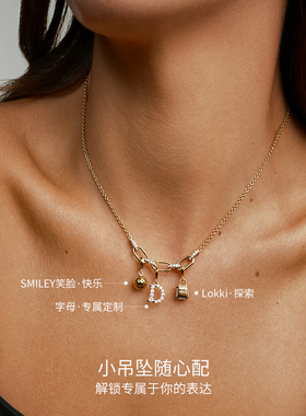 KKLUES925银镀金锆石链条项链女