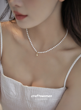 4-5mm近圆天然淡水小珍珠项链女