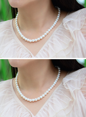8-9mm近正圆天然淡水珍珠项链