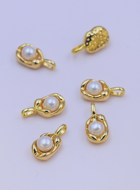 然淡水珍珠白色珍珠吊坠