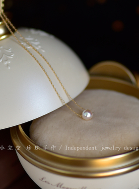 小立交强光天然淡水14K包金珍珠