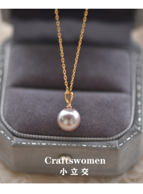 小立交天然淡水粉紫色珍珠项链