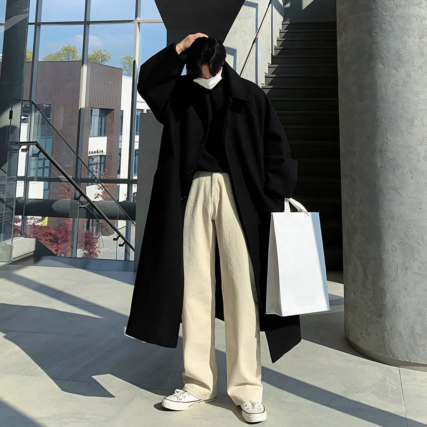 毛呢大衣男款秋冬休闲韩系英伦风过膝中长高级感加厚风衣呢子外套,淘宝优惠券,粉丝福利购,淘宝优惠卷