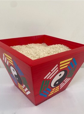 道家用品彩绘红色拜斗五色令旗底座插旗米斗五龙旗太极八卦斗