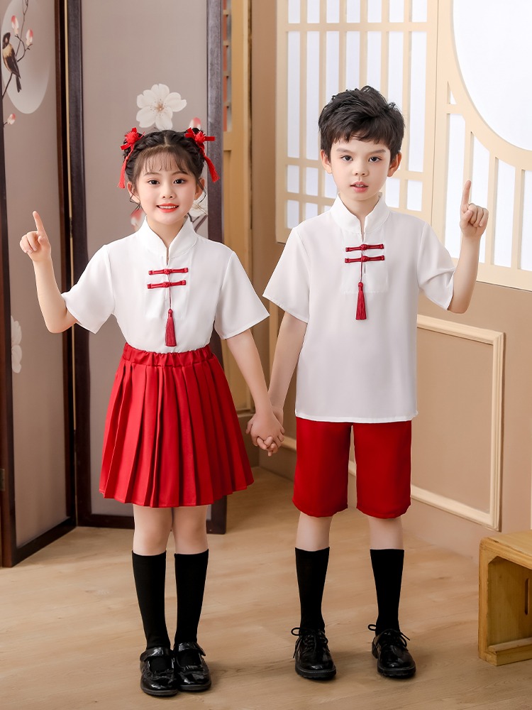 六一儿童合唱服幼儿诗歌朗诵中国风汉服演出服中小学生运动会班服