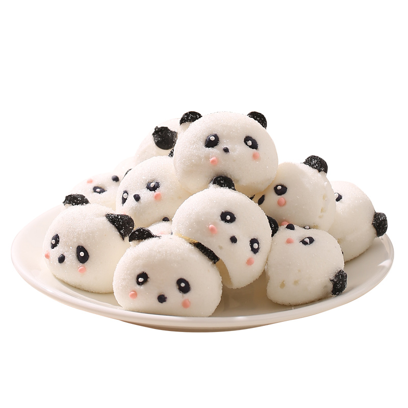 卡通熊猫头棉花糖商用蛋糕甜品烘焙儿童小朋友生日派对小零食糖果 - 图0