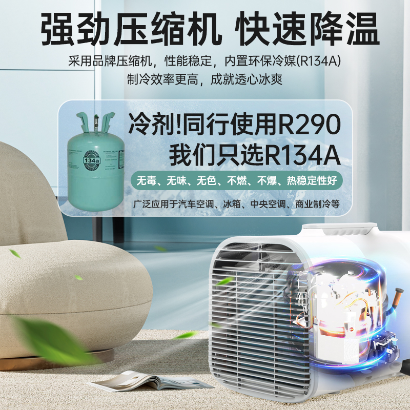 12V/24V/110V/220V户外车载驻车露营帐篷便携式家用免装移动空调