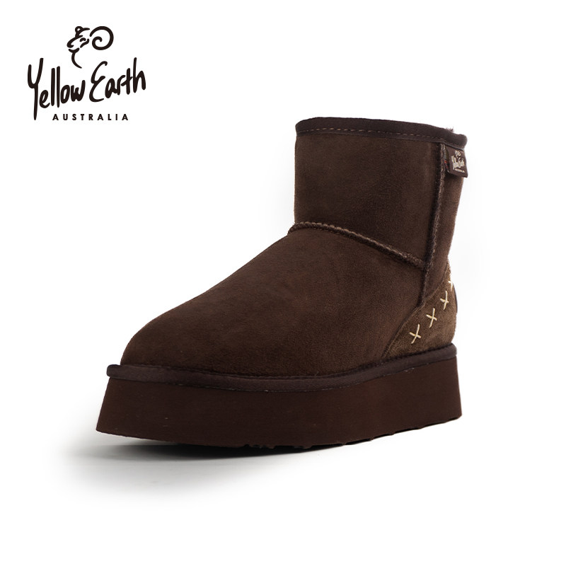 YellowEarth2025羊皮毛一体雪地靴女秋冬瑞贝卡超低靴保暖LS66A - 图1
