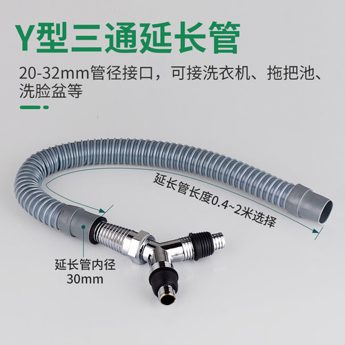 洗衣机一拖二下水三通Y型排水管三头通出水管二合一分水器接头 - 图2