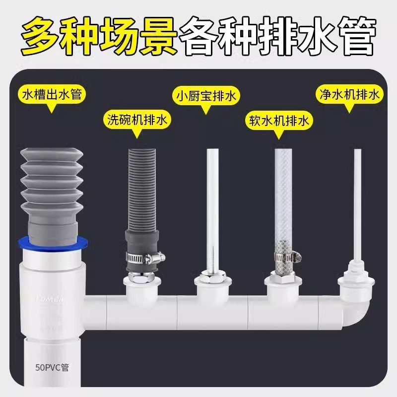 下水管三通接头洗衣机烘干机洗碗机扫地机器人小厨宝净水器配件,淘宝优惠券,粉丝福利购,淘宝优惠卷